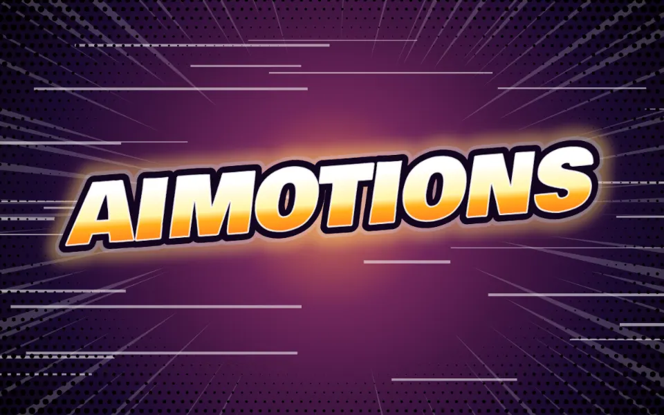Anime Impact Frame text animation: the word aimotions animated in this style