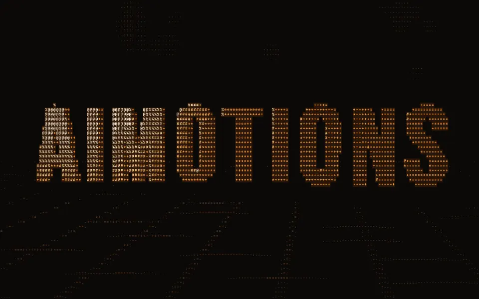 ASCII 3D Render text animation: the word aimotions animated in this style