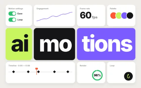Preview frame of the Bento Grid Reveal animated text effect