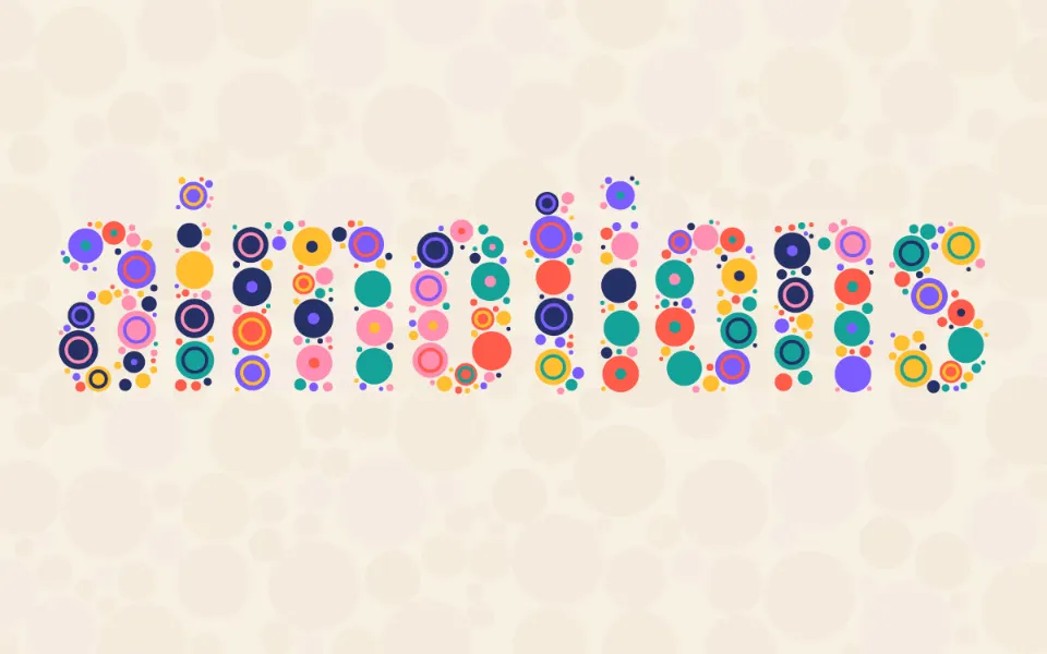 Circle Packing Pop text animation: the word aimotions animated in this style