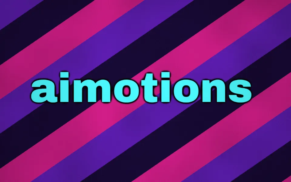 Datamosh Smear text animation: the word aimotions animated in this style