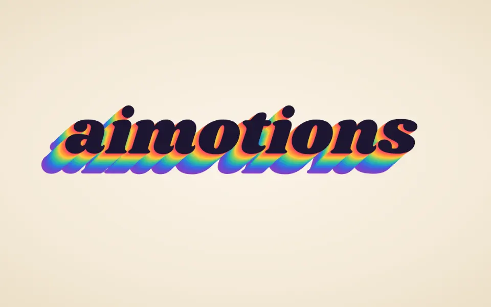 Echo Trails text animation: the word aimotions animated in this style