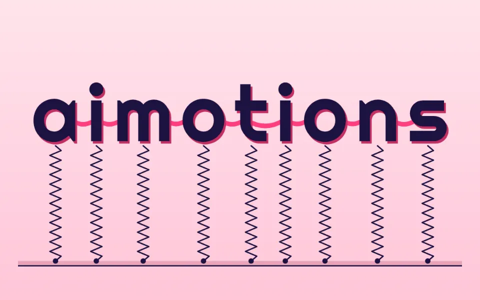 Elastic Spring Letters text animation: the word aimotions animated in this style