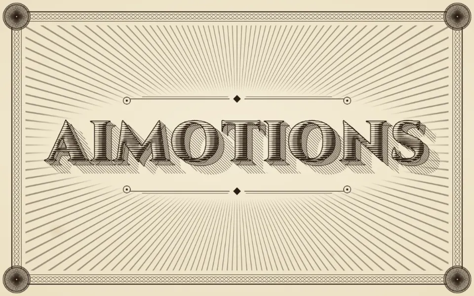 Copper Engraving text animation: the word aimotions animated in this style