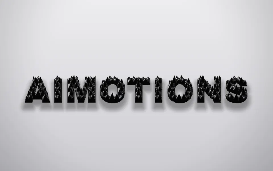 Ferrofluid Spikes text animation: the word aimotions animated in this style
