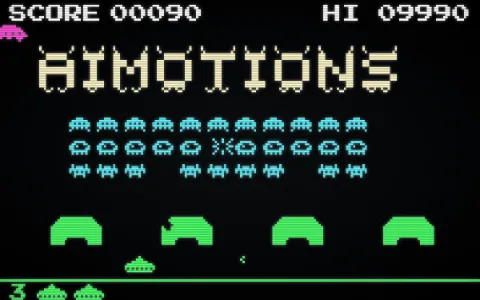 Preview frame of the Fixed Shooter Invaders animated text effect