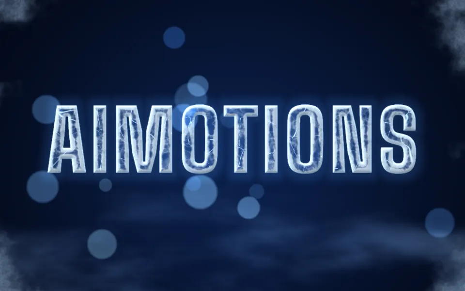 Frozen Ice Letters text animation: the word aimotions animated in this style