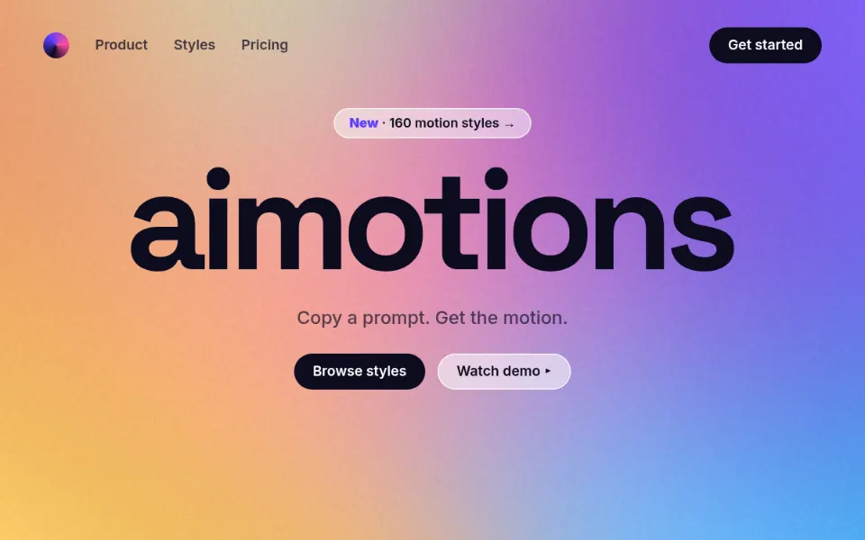 Gradient Mesh Hero text animation: the word aimotions animated in this style