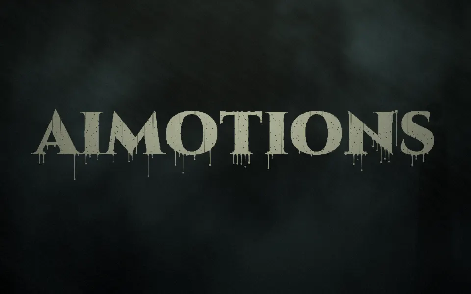 Horror Movie Title text animation: the word aimotions animated in this style