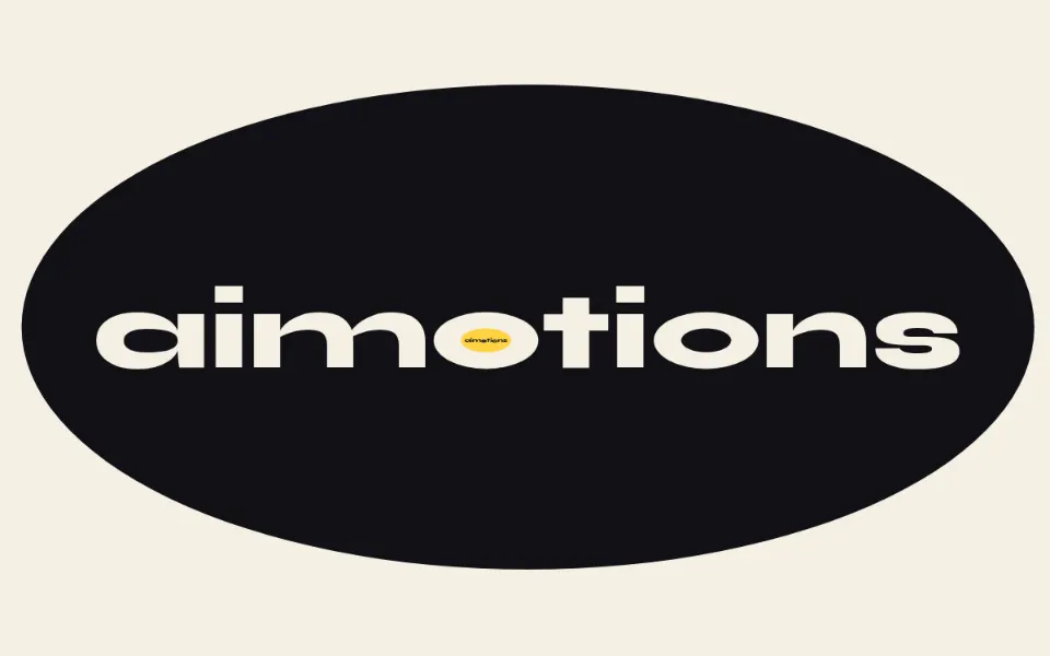 Infinite Zoom Through text animation: the word aimotions animated in this style