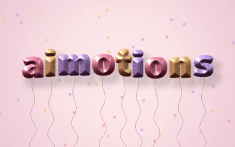 Preview frame of the Inflated Foil Balloon Letters animated text effect