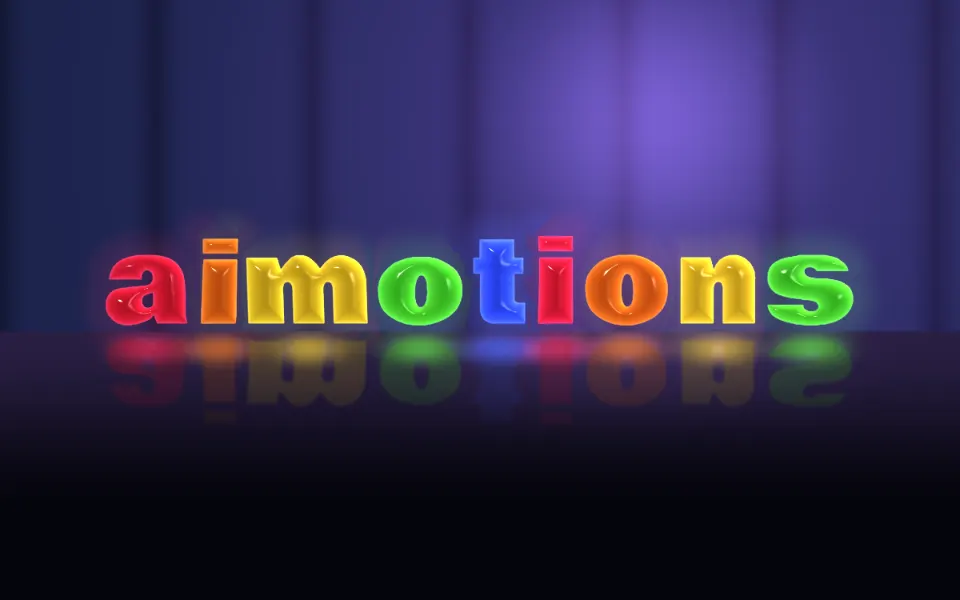Jelly Gummy Wobble text animation: the word aimotions animated in this style
