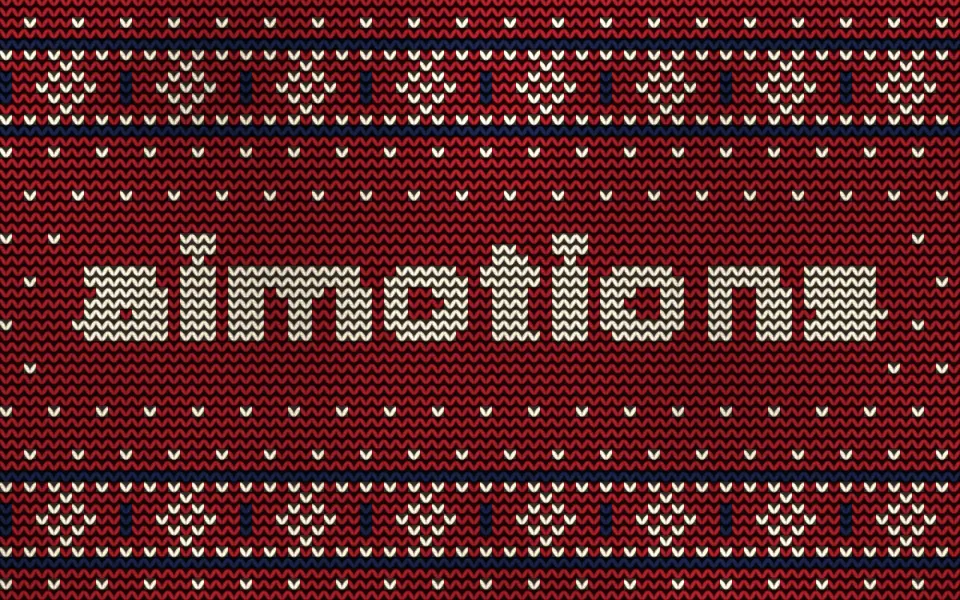 Knitted Sweater Intarsia text animation: the word aimotions animated in this style