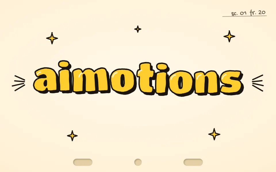 Line Boil Cartoon text animation: the word aimotions animated in this style
