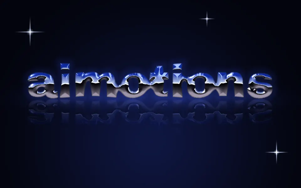 Y2K Liquid Chrome text animation: the word aimotions animated in this style