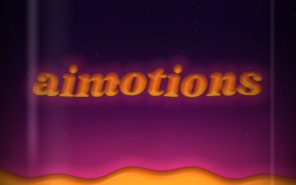 Liquid Motion Lamp text animation: the word aimotions animated in this style