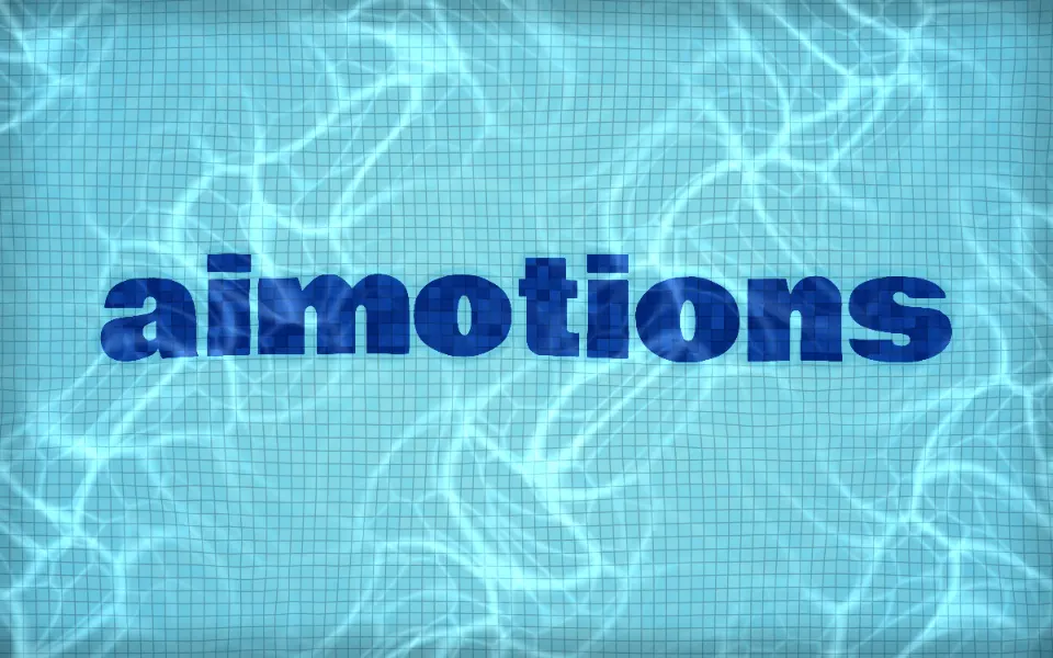 Liquid Ripple Distortion text animation: the word aimotions animated in this style