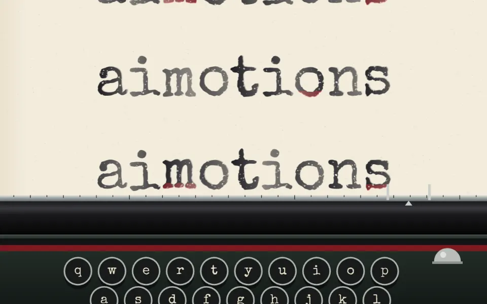 Mechanical Typewriter text animation: the word aimotions animated in this style