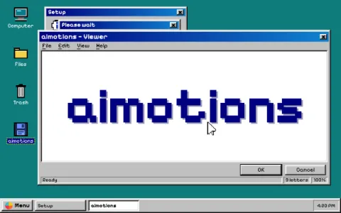 Preview frame of the 90s Desktop OS Window animated text effect
