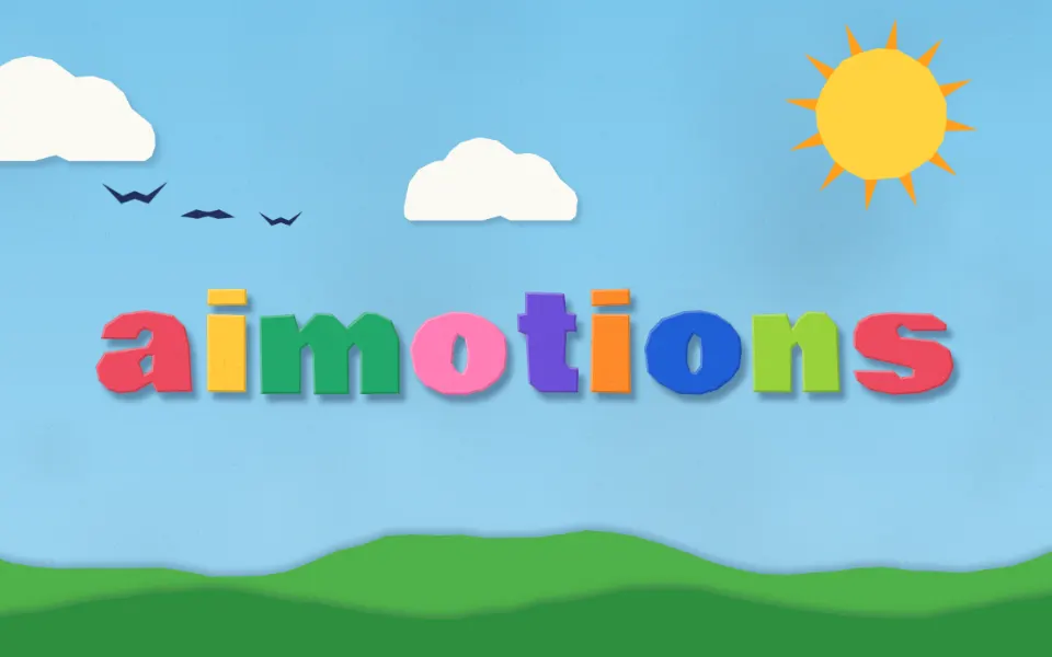Paper Cutout Stop-Motion text animation: the word aimotions animated in this style