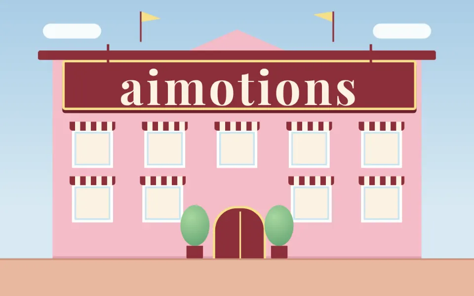 Pastel Symmetry text animation: the word aimotions animated in this style