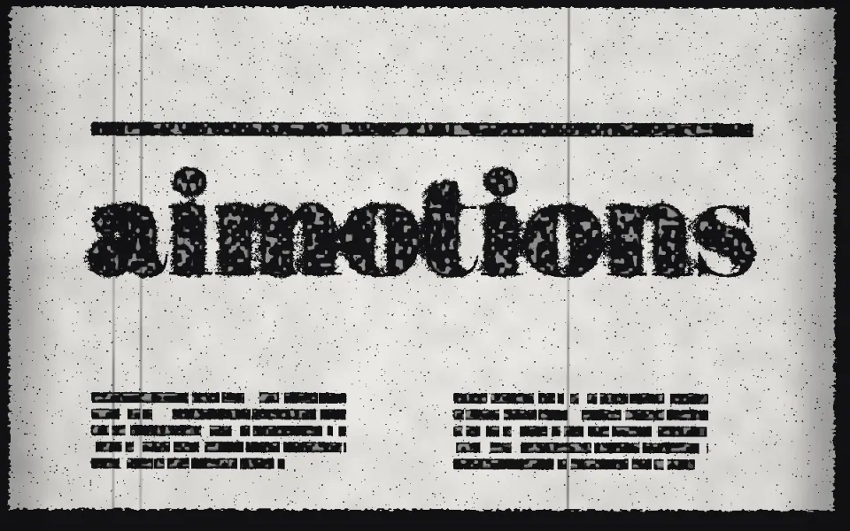 Photocopy Degradation text animation: the word aimotions animated in this style