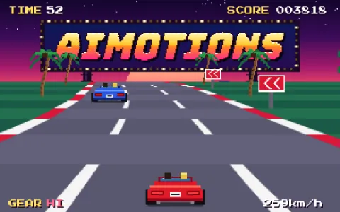 Preview frame of the Pseudo-3D Arcade Racer animated text effect