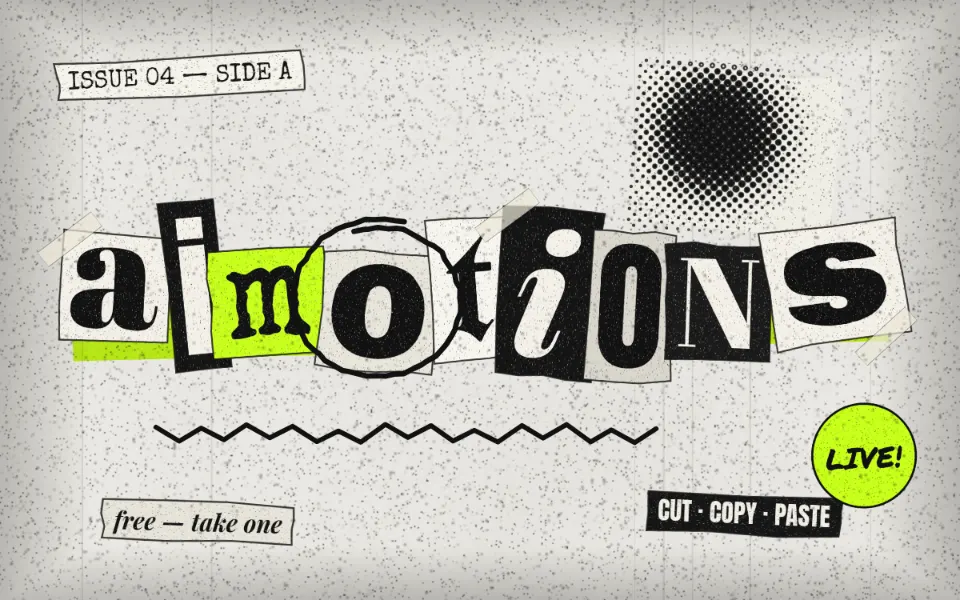 Punk Zine Cut-up text animation: the word aimotions animated in this style