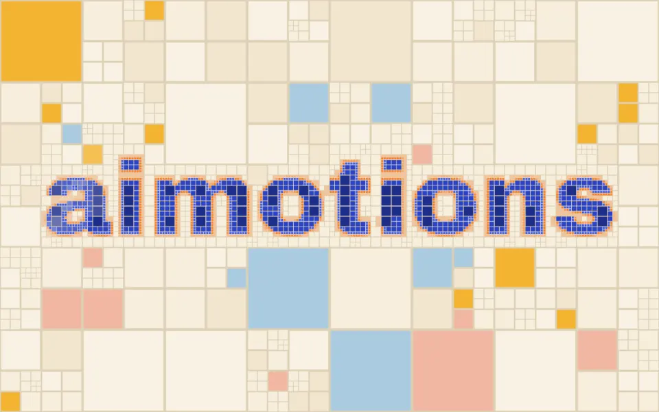 Quadtree Subdivision text animation: the word aimotions animated in this style