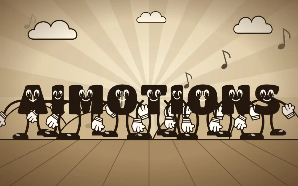 Rubber Hose Cartoon text animation: the word aimotions animated in this style