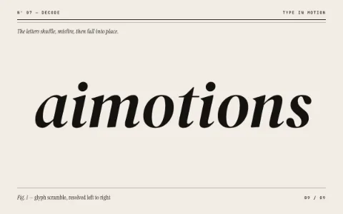 Preview frame of the Editorial Scramble Decode animated text effect