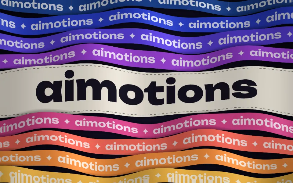 Sine Wave Ribbon Text text animation: the word aimotions animated in this style