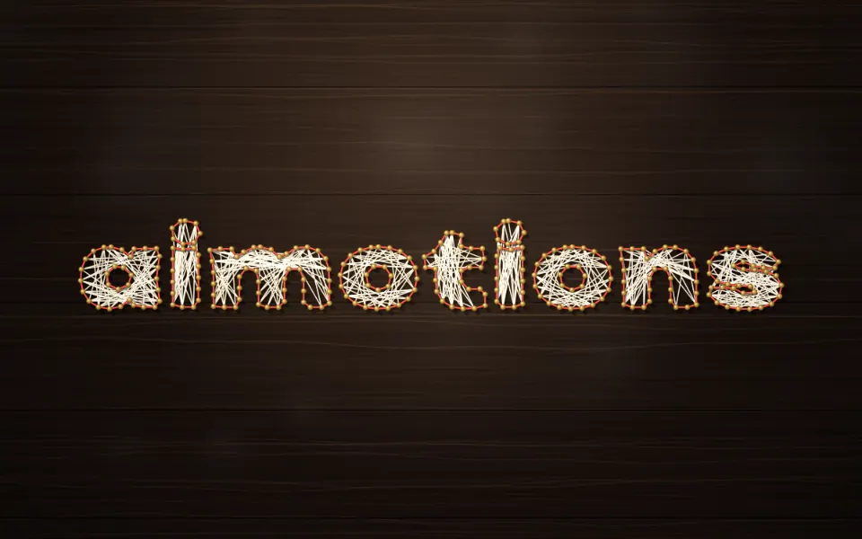 String Art Board text animation: the word aimotions animated in this style