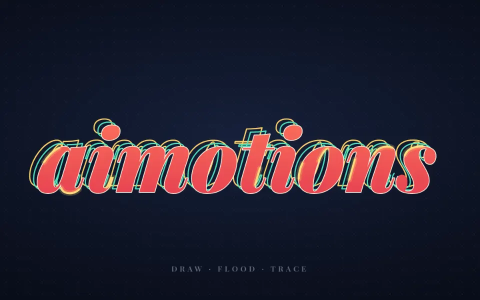 Stroke Draw-On Reveal text animation: the word aimotions animated in this style