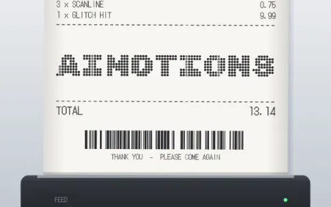 Preview frame of the Thermal Receipt Printout animated text effect