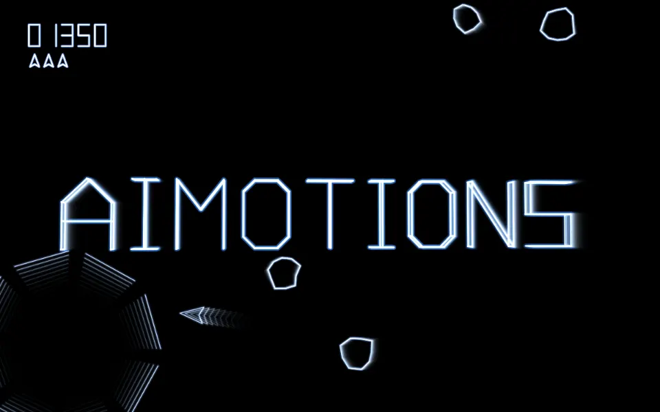 Vector Arcade Glow text animation: the word aimotions animated in this style