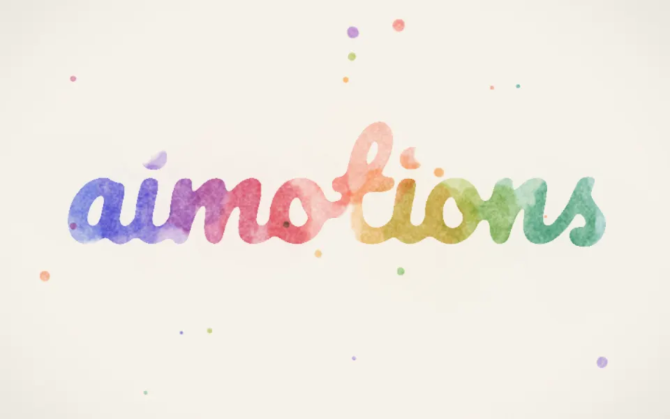 Watercolor Bloom text animation: the word aimotions animated in this style